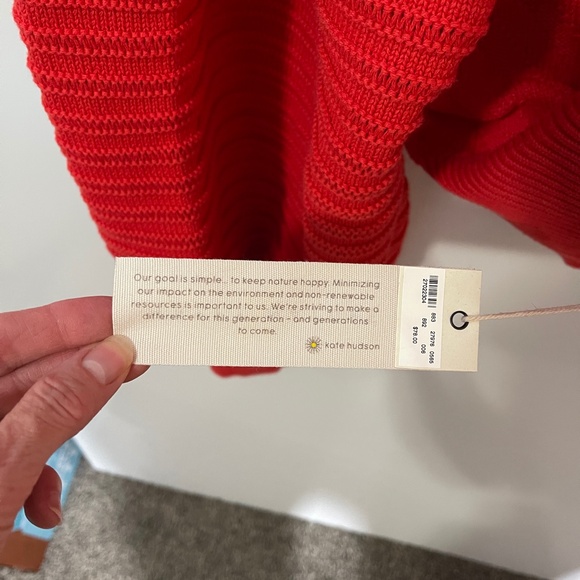 Happy X Nature Kate Hudson NWT heavy long sleeve bow tie back heavy knit sweater - Picture 10 of 10